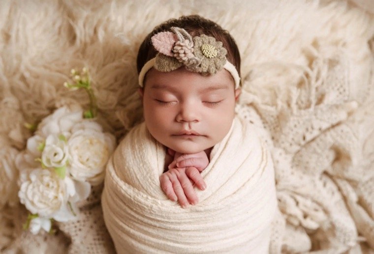 Baby photoshoot at home with professional props and backdrop